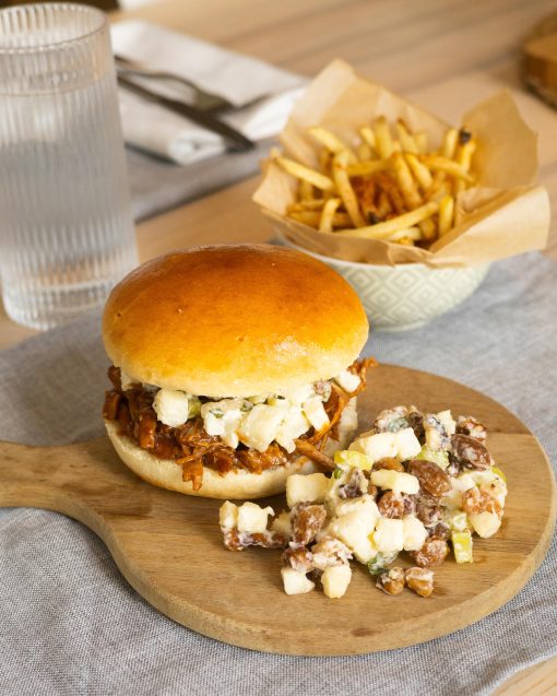 Burger au porc éffiloché bbq et pain brioché (2 personnes) (S)