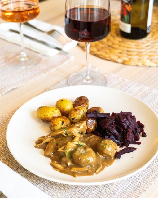 Ragout de boulettes et porc éffiloché (2 personnes) (S)