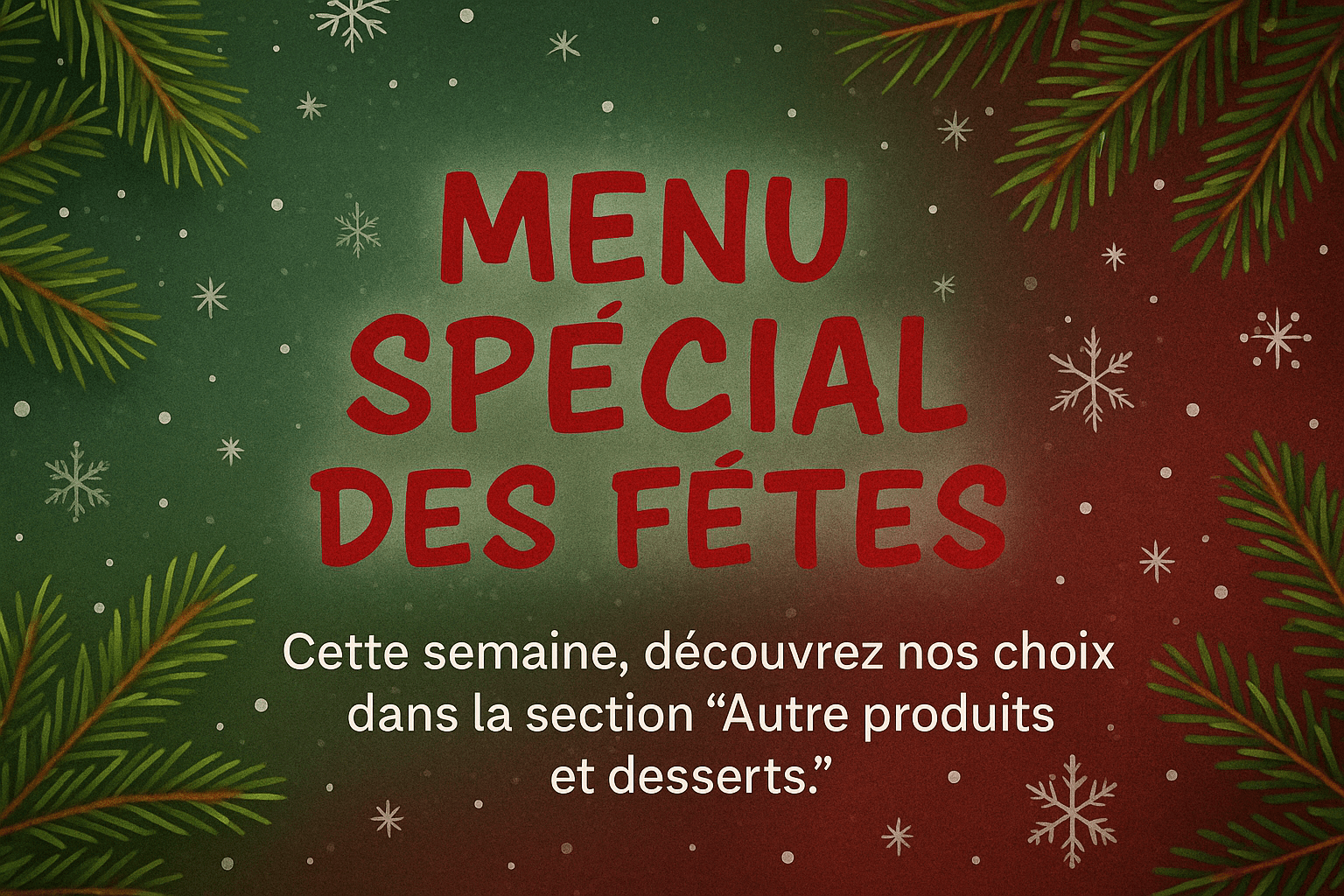 Menu spécial des fêtes