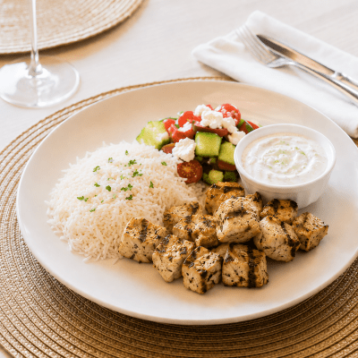 Poulet Souvlaki et sauce Tzatziki (4 personnes) (F)